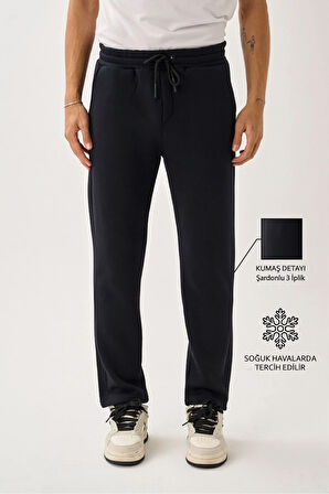 Erkek Üç İplik İçi Pamuklu Kalın Kumaş Eşofman Alt E219-36