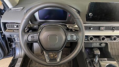 2022 Cıvıc Direksiyon Kaplama Seti 2 Parça - Karbon