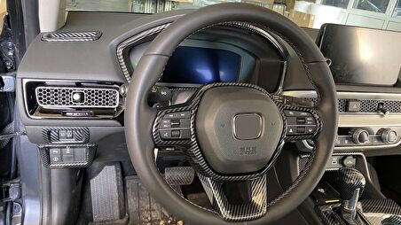 2022 Cıvıc Direksiyon Kaplama Seti 2 Parça - Karbon