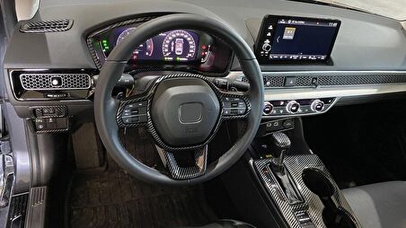 2022 Cıvıc Direksiyon Kaplama Seti 2 Parça - Karbon