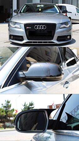 Audi A4 B8 2009-2015 Batman Ayna Kapağı (Parlak Siyah)