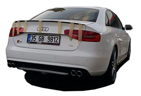 Audi A4 B8 Makyajlı 2012 - 2016 S4 Arka Tampon Eki - Difüzör (Plastik)