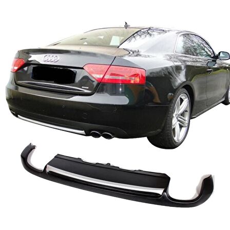 Audi A5 8P3 Coupe 2012 - 2016 Arka Tampon Eki - Difüzör (Plastik)