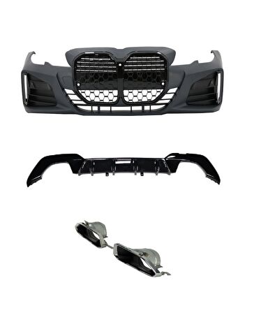 Bmw 3 Serısı G20 İçin G22 Dönüşüm Body Kıt (Piano Black Çerçeveli)