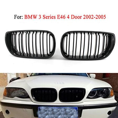 Bmw 3 Serisi E46 Ön Panjur Böbrek Çift Tırnak