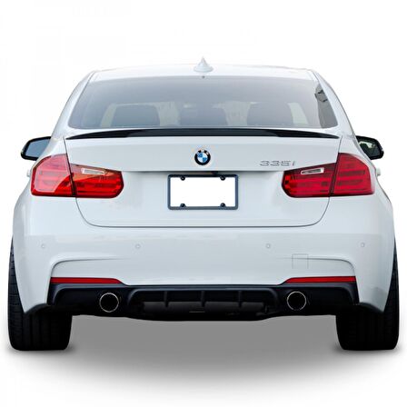 Bmw F30 (2012-2018) M Performance Soldan Çift Çıkış Difüzör (Parlak Siyah-Taiwan)