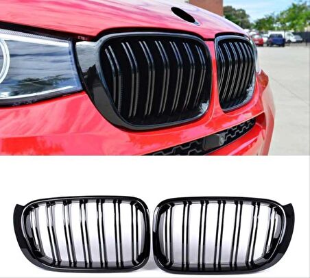 Bmw X3 Serisi (F25) 2014-2018 M Böbrek (Çift Çizgi Panjur) Pıano Black