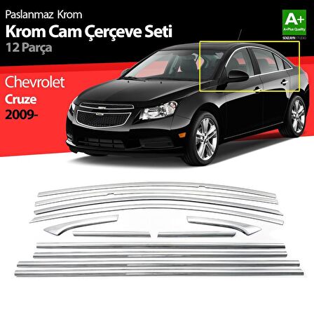 Chevrolet Cruze Sd Krom Cam Çerçeve Seti 12 Prç 2009 Üzeri