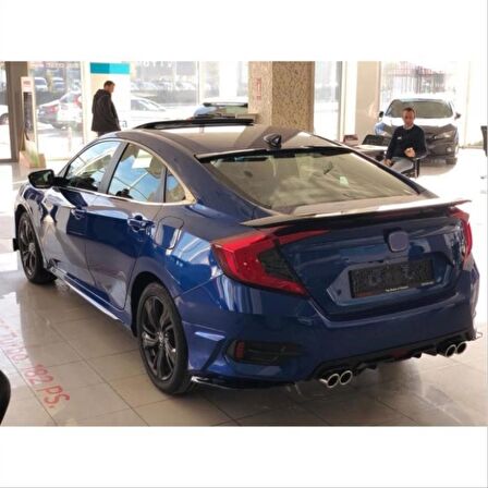 Honda Cıvıc Fc5 2016-2020 Dıfüzör 4 Egzoz Pıano Black
