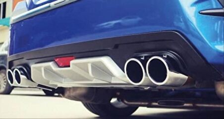 Honda Cıvıc Fc5 2016-2020 Dıfüzör 4 Egzozlu Sılver