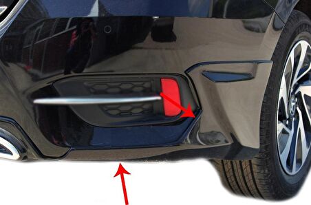 Honda Civic 10 Arka Tampon Altı 2 Prç Fiber 2016 ve Sonrası