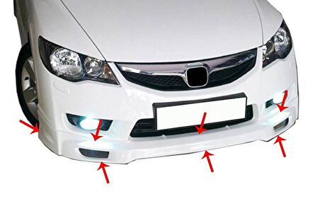 Honda Civic 8 Ön Tampon Altı Telli (Mugen Md) Fiber 2008-2011