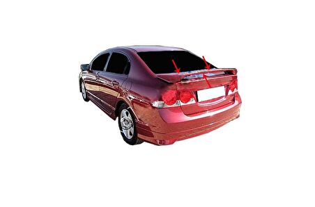 Honda Civic 8 Spoiler Bagaj Yüksek (Işıklı) Fiber 2006-2011