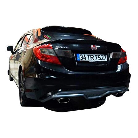 Honda Civic Fb7 (2012-2016) Custom Arka Tampon Eki - Difüzör (Plastik)