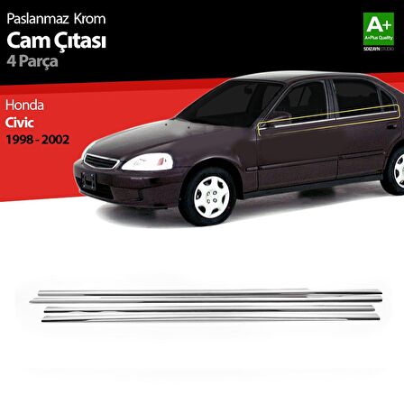 Honda Civic Krom Cam Çıtası 4 Prç 1998-2002
