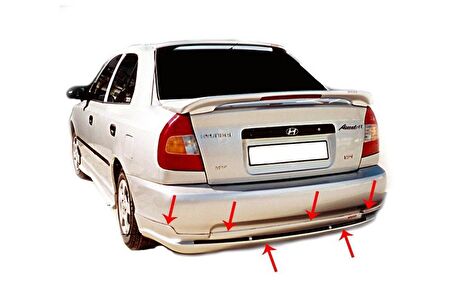 Hyundai Accent LC Arka Tampon Altı Fiber 2000-2003