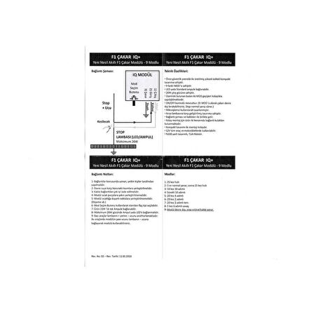 İq Elektronik F1 Çakar Stop Modülü 9 Modlu