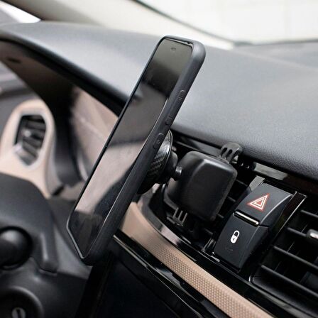 Karbon Desenli Kalorifer Destekli Mıknatıslı Telefon Tutacağı / Syte177