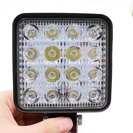 Kare 16 Led Beyaz Sis Lambası / Lass317