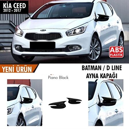 Kia Ceed (2012-2017) Batman Yarasa Ayna Kapağı (Parlak Siyah)