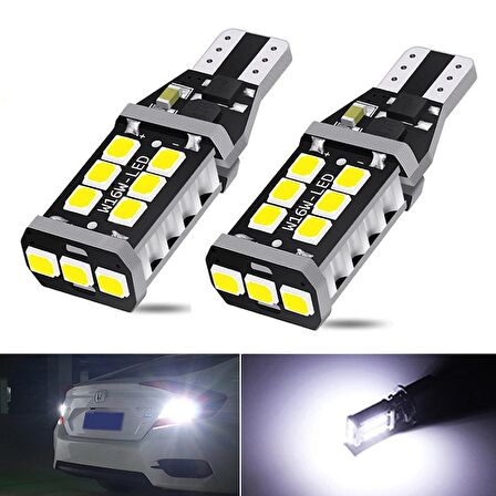 Led Ampul T15-15 Smd Canbuslı Beyaz 2'Li Set 12V / Laam631