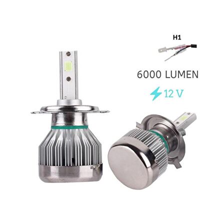 Led Far Ampulü H1-3500Lmx2-30W-12V Buz Mavisi / Laam700