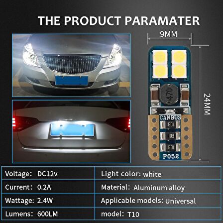 Led Ampul T10 8 Smd Canbus'Lı Beyaz 2'Li Set 12V / Laam628