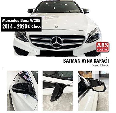 Mercedes C Serisi W205 (2015-2020) Batman Yarasa Ayna Kapağı (Parlak Siyah)