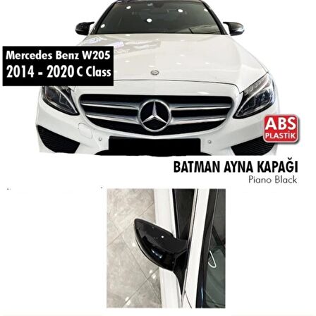 Mercedes C Serisi W205 (2015-2020) Batman Yarasa Ayna Kapağı (Parlak Siyah)