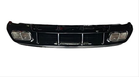 Mercedes W176 16-18  A45 Dıfüzör   & Egzoz Setı (Parlak Sıyah) - Sılver Egzoz Ile (Amg Paket İçin )