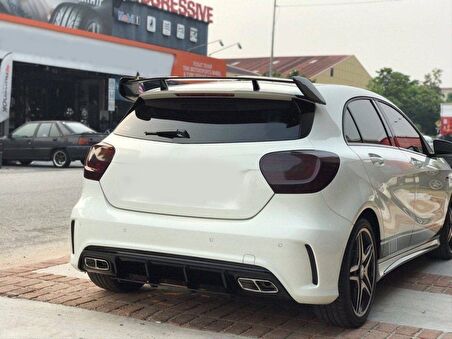 Mercedes W176 16-18  A45 Dıfüzör   & Egzoz Setı (Parlak Sıyah) - Sılver Egzoz Ile (Amg Paket İçin )
