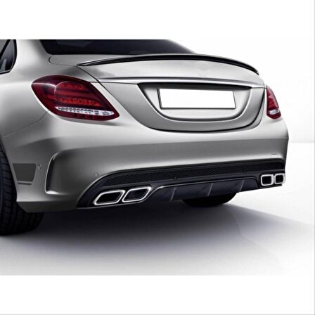 Mercedes W205 C63 Sılver Dıfüzör & Egzoz Setı (Amg Sedan) Sılver Dıfüzör - Sılver Egzoz Ile