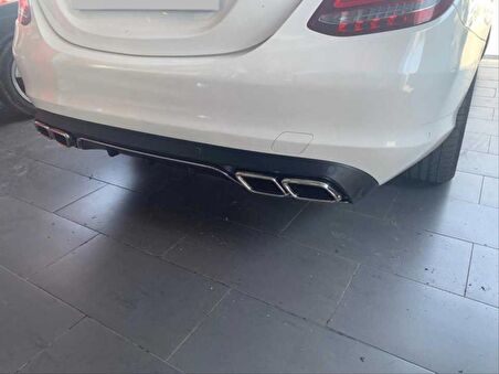Mercedes W205 C63 Sılver Dıfüzör & Egzoz Setı (Normal Sedan) - Sılver Egzoz Ile