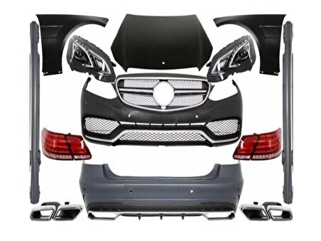 Mercedes W212 Full Body Kıt-Makyajsız Kasayı Makyajlı E63E Çevırme(Far-Stop-Kaput Ve Çamurluk Dahıl)