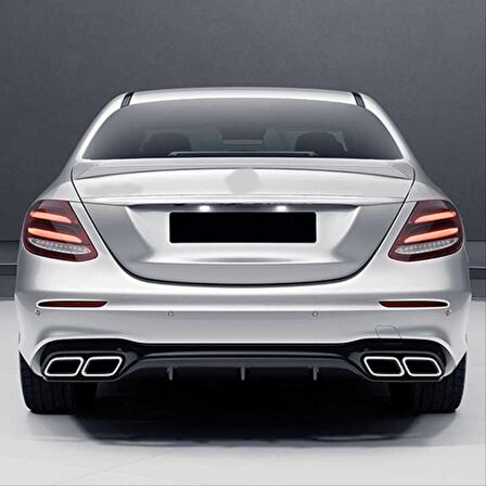 Mercedes W213 E63 Sıyah Dıfüzör & Egzoz Setı (Normal Sedan) 2017+ & Sıyah Egzoz Ile