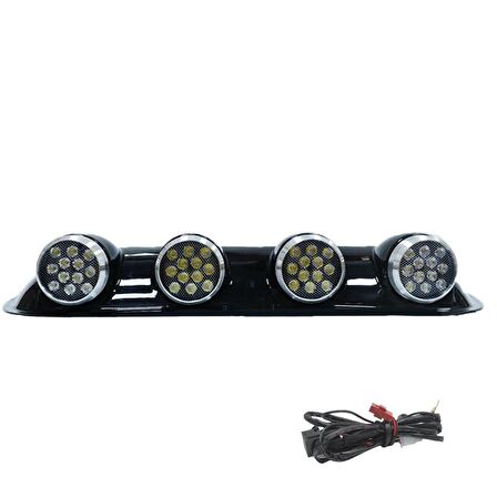 Space Offroad Sis Lambası 12x4 Led Yuvarlak Siyah /LASS243