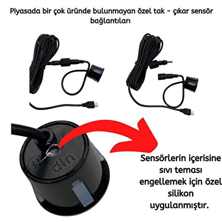 Park Sensörü Türkçe Sesli 22 Mm Siyah / Gupr19-S