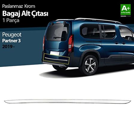 Peugeot Partner 3 Krom Bagaj Alt Çıtası 2019 Üzeri