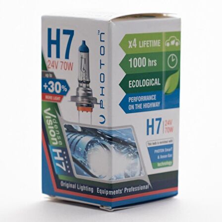 H7 24V 70W Eco +%30 Fazla Işık