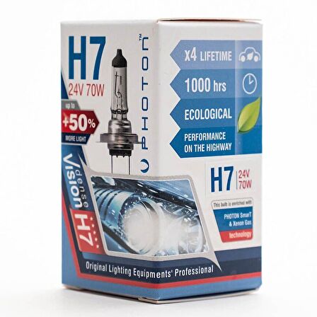 H7 24V 70W Ultra +%50 Fazla Işık