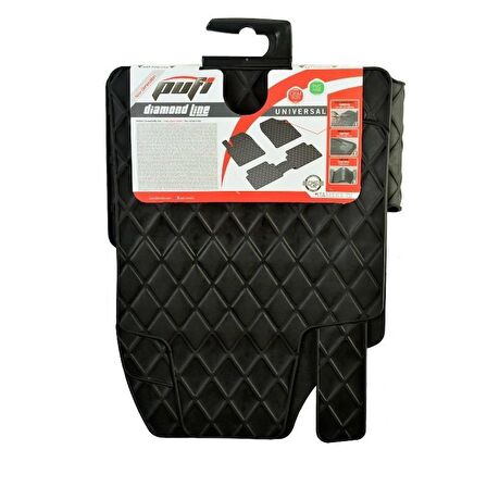 Pufi Kauçuk Paspas Diamond Line Siyah / Tepay26