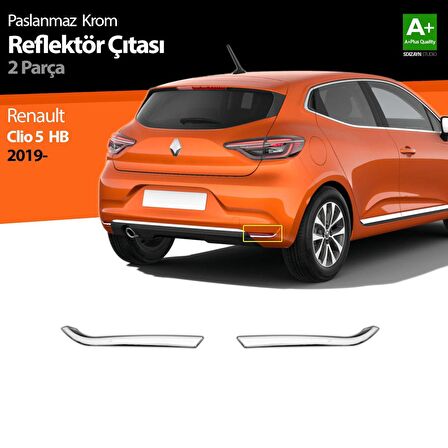 Renault Clio 5 Krom Reflektör Çıtası 2 Prç. 2019 Ve Üzeri