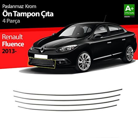 Renault Fluence Krom Ön Tampon Çıtası 4 Prç. 2013 Üzeri Makyajlı