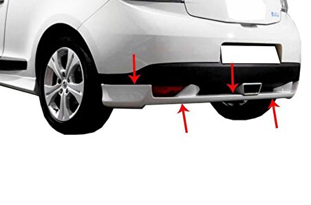 Renault Megane 3 Arka Tampon Altı (3 Kapı) Fiber 2008 ve Sonrası