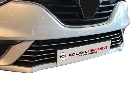 Renault Megane 4 Hb-Sd Ön Tampon Çıtası 7 Prç Krom 2017 Ve Sonrası