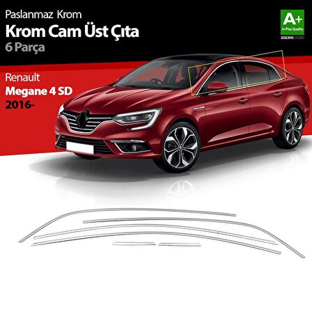 Renault Megane 4 Sd Krom Cam Üst Çıtası 6 Prç. 2016 Üzeri
