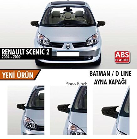 Renault Scenic 2 (2004-2009) Sonrası Batman Yarasa Ayna Kapağı (Piano Black)