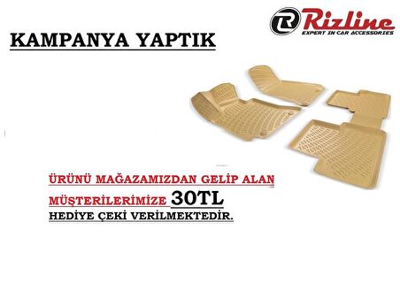 Rizline 3D Havuzlu Paspas Volkswagen Jetta 2011 Sonrası Bej Drs