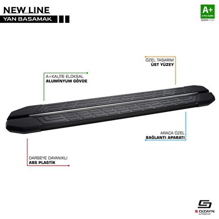 T6 Kısa Şase Newline Siyah Yan Basamak 213 Cm 2015-2019