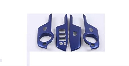 Toyota C-Hr 2016-2019 Kapı Kolçak Kaplama Mavi (Elektrikli Ayna Düğmeli Model)